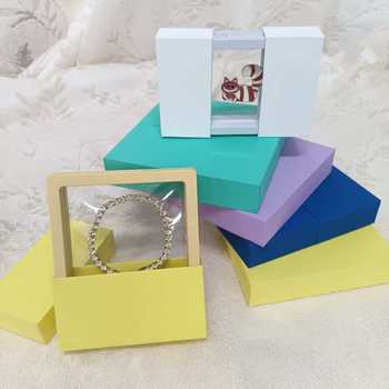Colorful Transparent Suspended Box Bracelet Brooch Toy Gift Storage Display Box Pendant Keychain Pull-Out Packaging Box