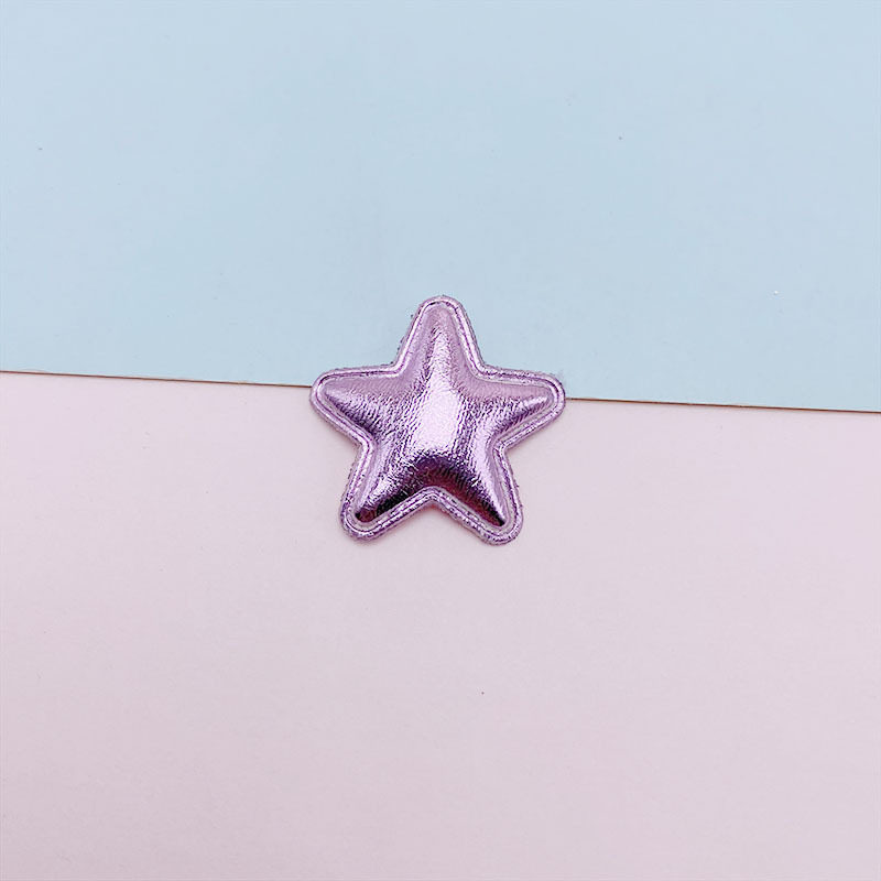 diy饰品配件布艺2.5厘米PU五角星儿童发夹头饰包包文具装饰辅料星