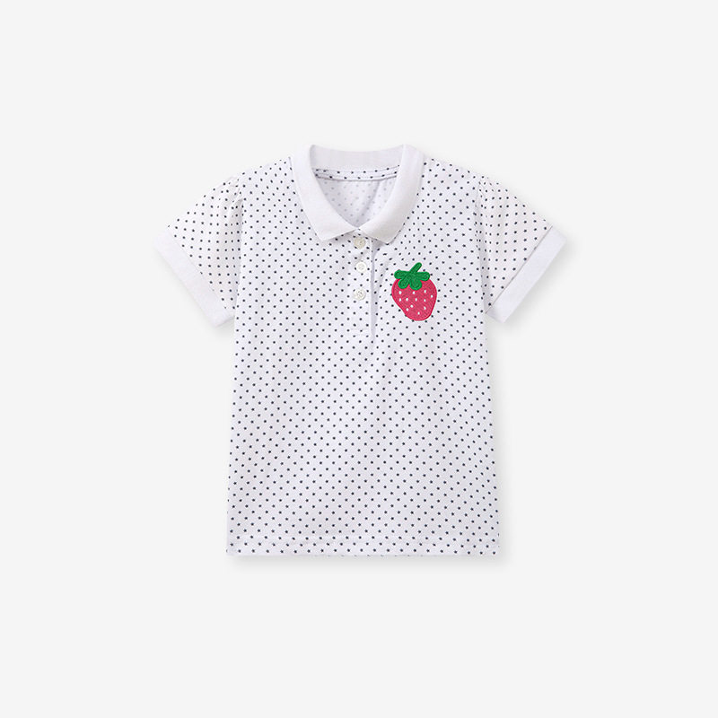 Kids' Summer Short-Sleeve Polo Shirt, Girls' Cotton Stylish Top