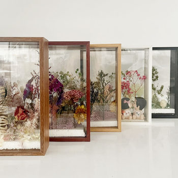 Three-Dimensional Hollow Photo Frame Creative DIY Handmade Bubble Mart Lego Production Dried Flower Photo Frame Table Double-Sided Transparent