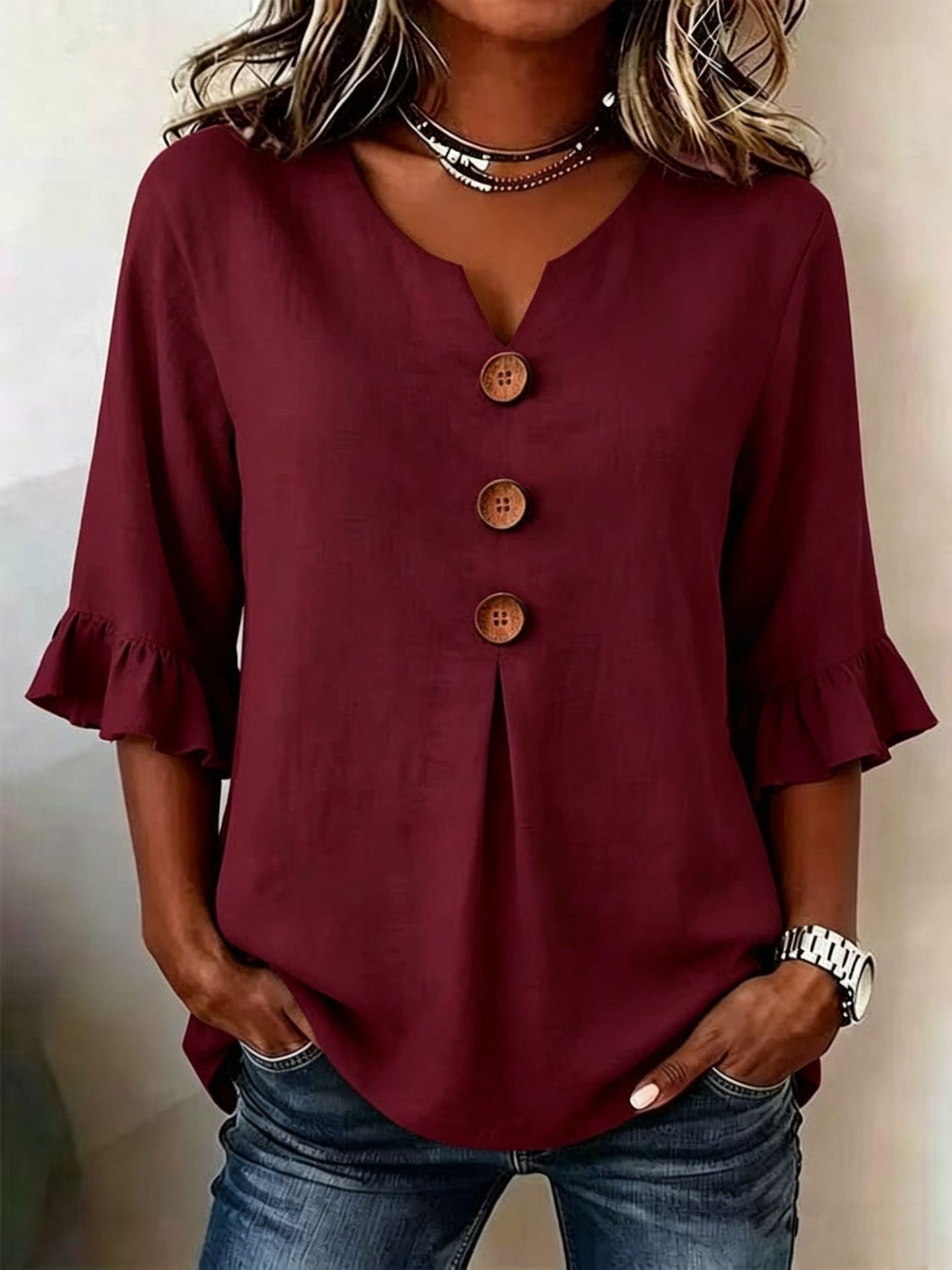 Womens V Neck Ruffle Sleeve Dress Comfortable Elegant Design Summer Casual Wear Wholesale Available