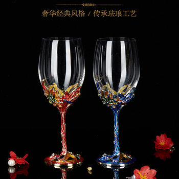 European-style Enamel Red Wine Glass Decanter Set Household High-grade Crystal Wine Glass French Vintage Creative Goblet