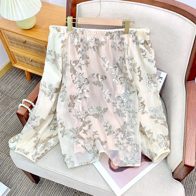Đầm dài thêu sequin quyến rũ dáng trễ vai — Áo quây Chất lượng cao, Váy liền trễ vai, Váy liền kiểu cardigan