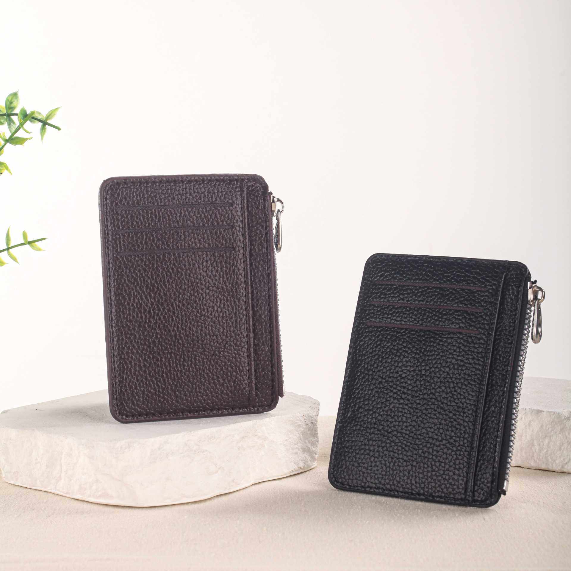 Cross-Border Hot Selling 2025 New Casual Card Holder Zipper Multi-Card Slot Coin Purse Multi-Functional Pebbled Card Holder Wholesale