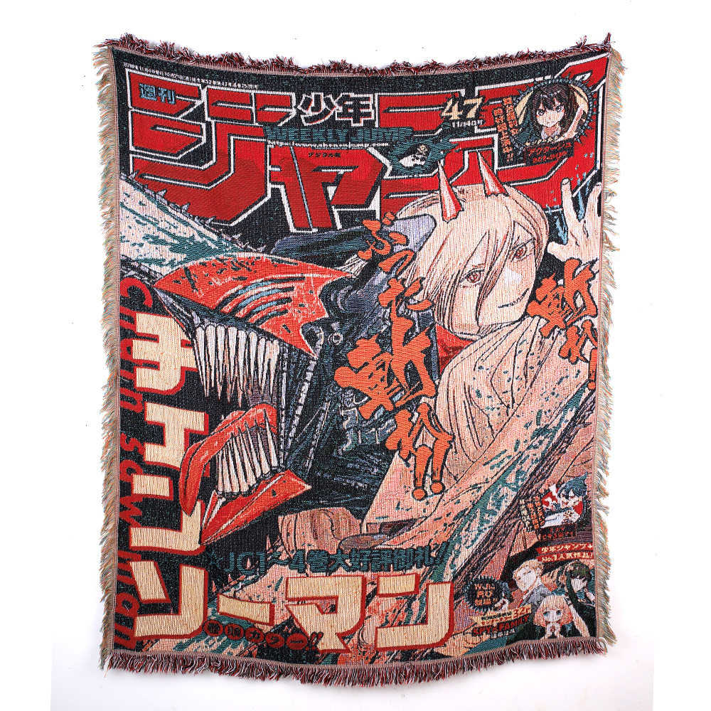 Cross-Border Woven Knitted Blanket Cartoon Animation Tassel Blanket Soft Thread Blanket Camping Blanket Outdoor Picnic Blanket Customization