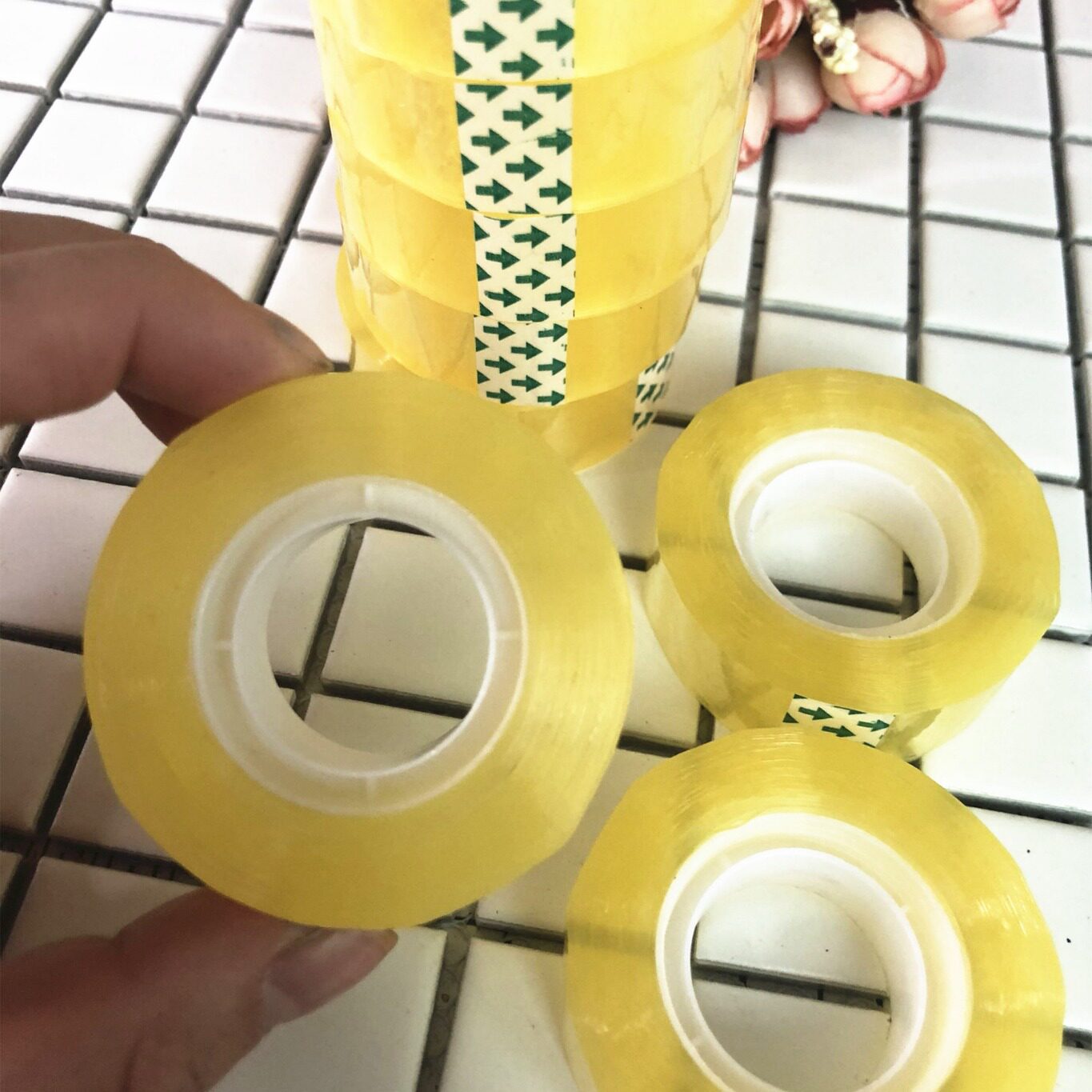 Extra Thick Transparent Tape Large Roll Tape Student Home Office Packaging Sealing Tape One Dollar Store Supply Wholesale