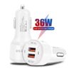 Cross-border e-commerce car charger fast charging head double QC3.0 car charger 36W fast charging car cigarette charger explosions