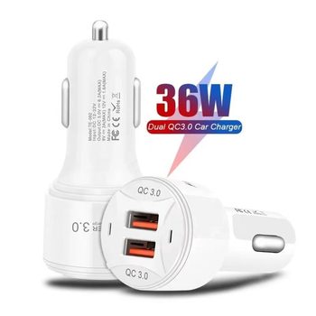 Cross-border e-commerce car charger fast charging head double QC3.0 car charger 36W fast charging car cigarette charger explosions