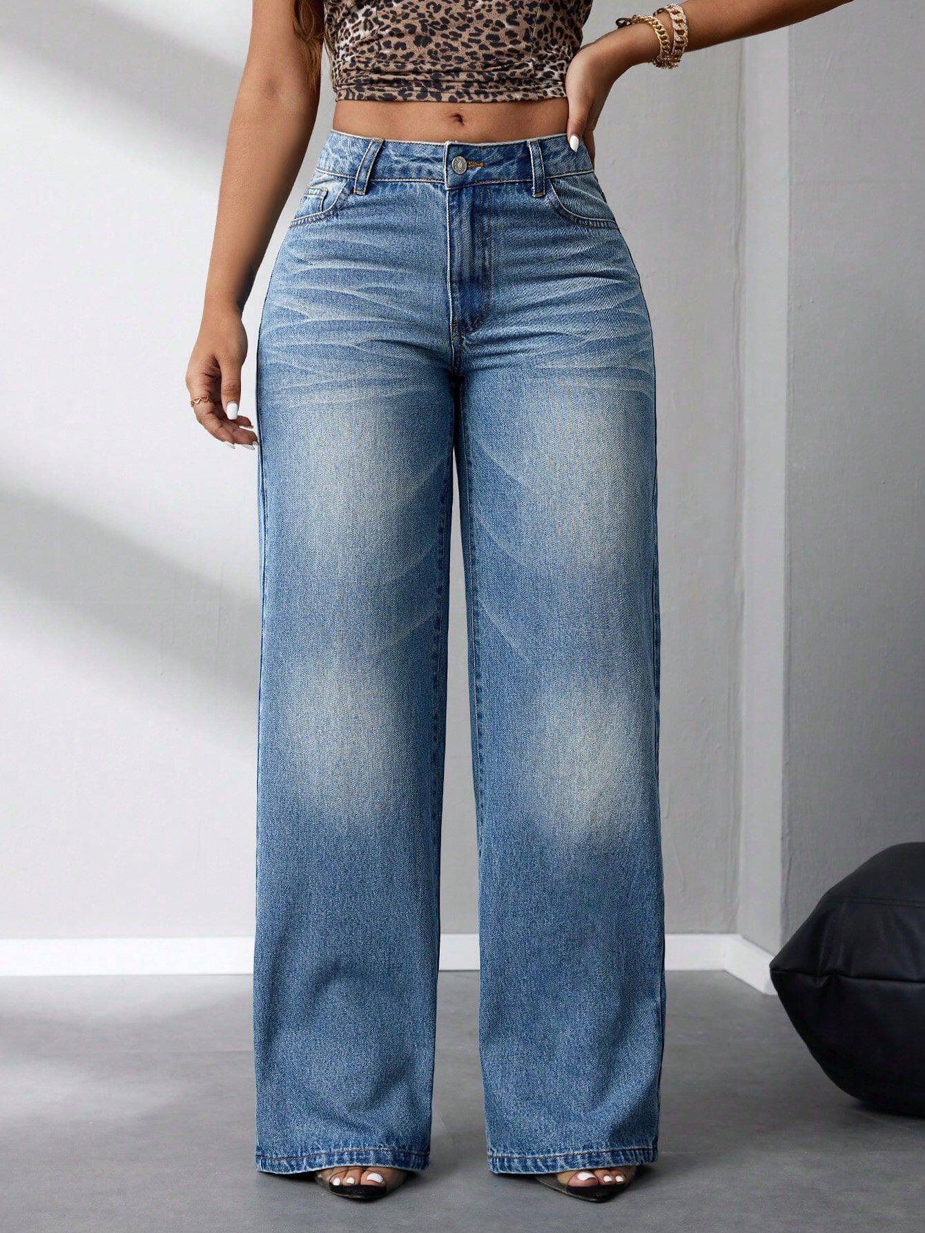 Loose Fit Wide Leg Denim Pants High Quality Fabric Casual Style Trendy Design Perfect for Everyday Wear Wholesale