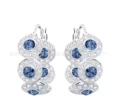 Sapphire crystal roman white gold earrings