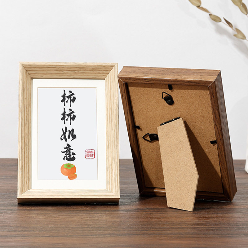 Photo Frame Display Stand A3 Calligraphy and Painting Wall Hanging New Chinese Style Ornament 6-Inch 8inch 10inch A4 Wooden Picture Frame Wholesale Customization