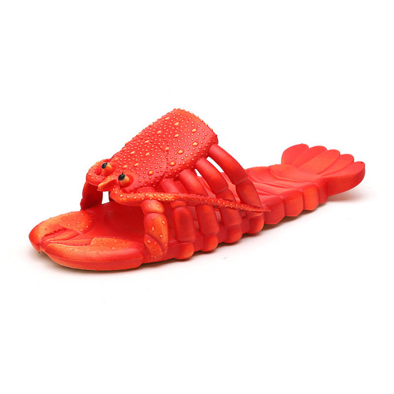 TikTok Summer Men's and Women's Fashion Sandals Creative Crayfish Slippers Funny Parent-Child Couple Beach Slippers