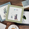 Square photo frame family portrait creative couple commemorative gift table painting stick works Children's year-old inkpad frame