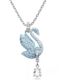 New blue diamond swan necklace