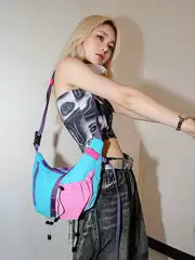 2025 New Spring and Summer Outdoor Water-repellent Commuter Large Capacity Shoulder Bag Adjustable Multi-function Colorblock Crossbody Bag