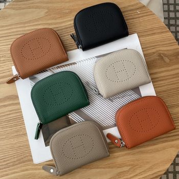 Genuine Leather Card Holder Women's Coin Purse 2025 New Cowhide Car Key Lipstick Cosmetics Bag Mini Exquisite Id Bag