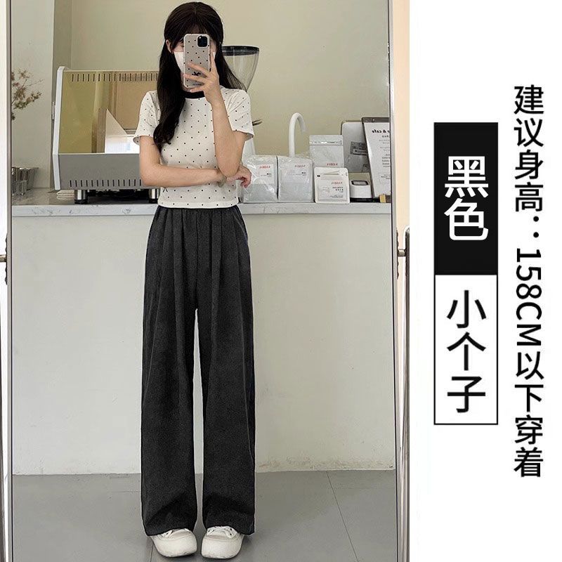 Womens High Waisted Ice Silk Wide Leg Trousers Lightweight Relaxed Fit Textured Fabric Summer Casual Wear