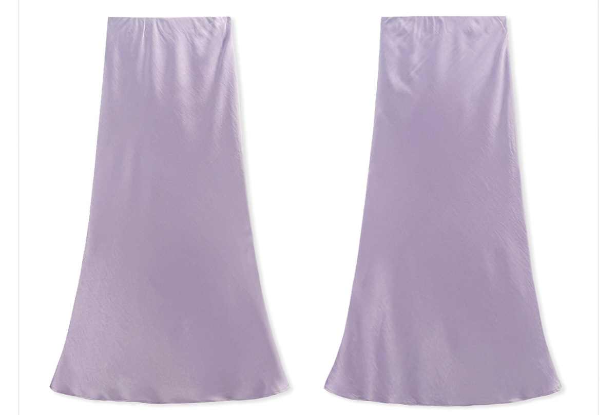 Bộ áo khoác dệt jacquard dáng dài tay kèm chân váy dài nữ tính — Chân váy màu tím, Xuân Huy Lục, Bộ