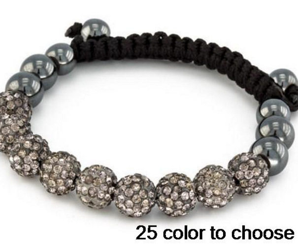 10mm 9 soft clay diamond balls braided Shambhala bracelet crystal soft clay for women cross-border goods