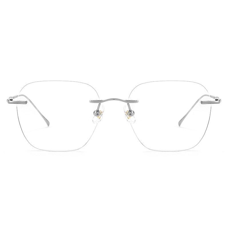 Ultra-light pure titanium glasses frame women's rimless glasses frame men's 8911wk rimless anti-blue light myopia glasses wholesale