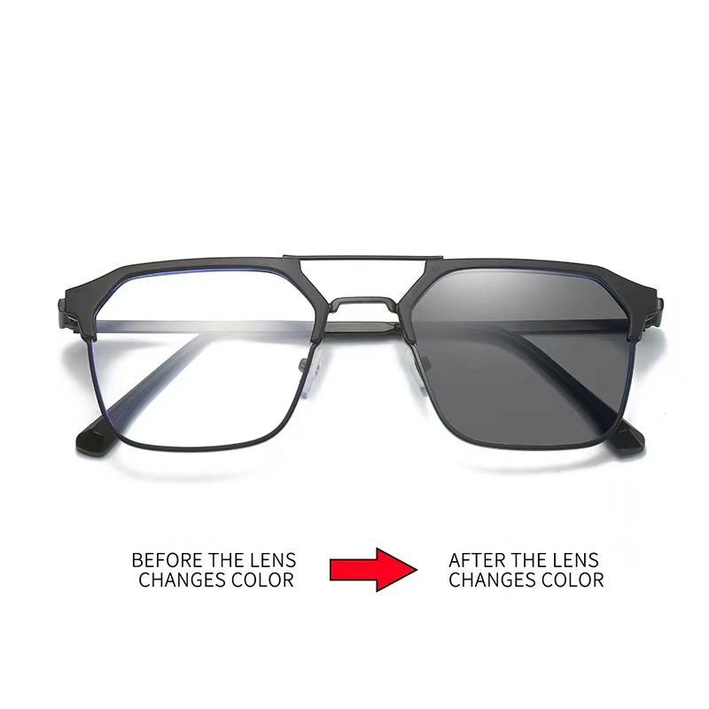 Photosensitive color-changing myopia glasses trendy Ruan handsome frame frame ultra-light finished product degree anti-blue light turn gray turn tea turn blue