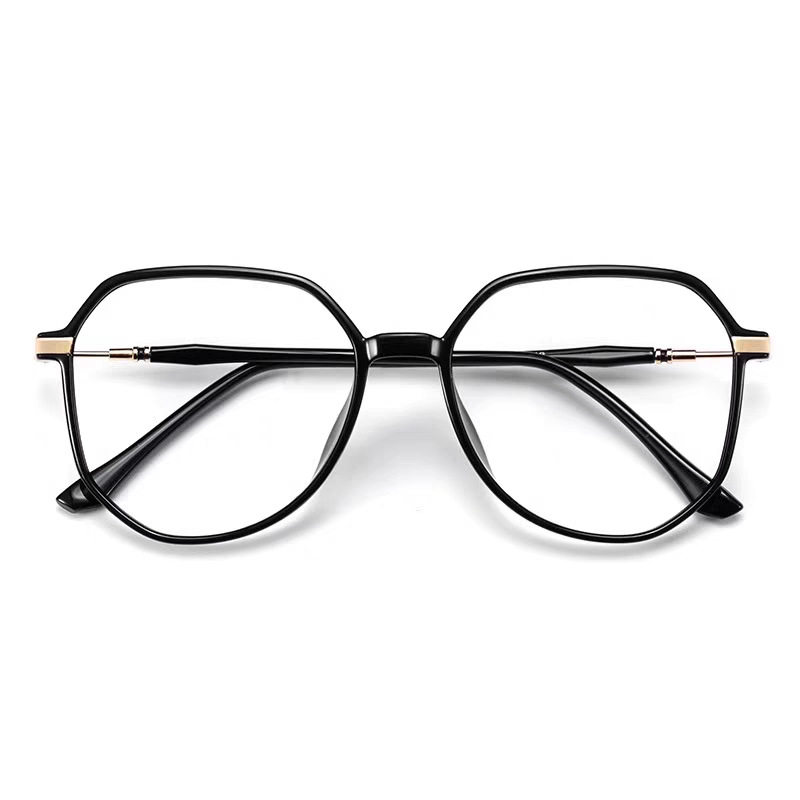 2024 new smoke purple glasses anti-blue light big frame plain look thin anti-blue light frame can be equipped with myopia degree