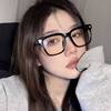 Square anti-blue light myopia new large frame glasses plain plain glasses men's thick frame glasses frame Zhao Lusi same