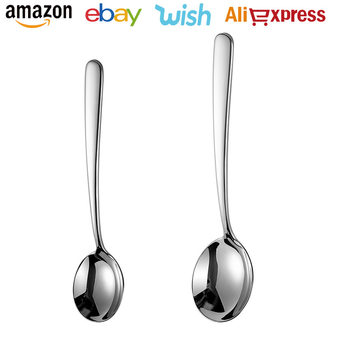 Elegant 316 Stainless Steel Spoon for Home Use, Firm and High-Looking, Long-Handled High-End Eating Spoon, Internet Celebrity Bibimbap Spoon