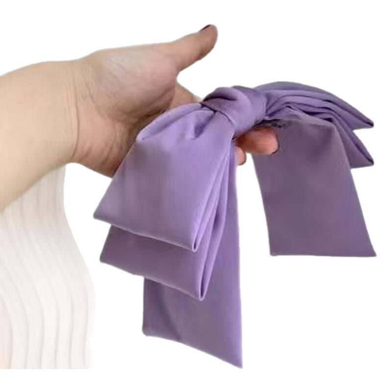 South Korea Satin Three-Layer Oversized Bow F Hairpin Ribbon Top Clip Meatball Hair Clip Cyber Celebrant Headwear Spring Clip