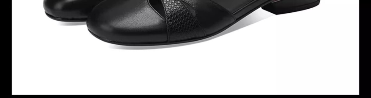 Sandal nữ quai ngang gót thấp đế bằng mềm êm phong cách thanh lịch dễ phối đồ — Màu đen, Màu nâu