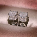 Silver full diamond-pair