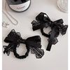 High-End Black Lace Ribbon Bow Hair Rope Women's New Hair Tie French Accessible Luxury Niche Ball Hair Accessories