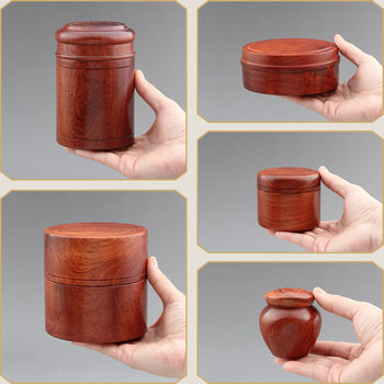 Myanmar Rosewood round beads handstring box tea agarwood storage box Vietnam mahogany jewelry box solid wooden box
