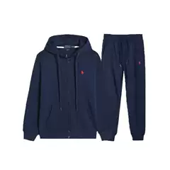 Unisex Embroidered Cardigan Sweater Spring and Autumn suit Hooded Jacket Pants Casual suit