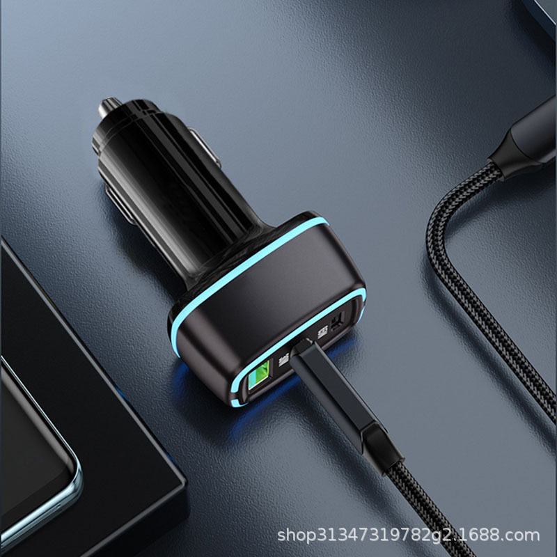 Cross-border new car charger pd fast charging multi-function cigarette lighter super fast charging one-to-three mobile phone adapter