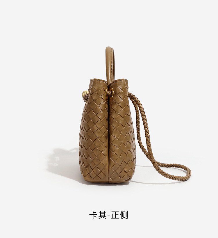 Túi tote nữ đan thủ công phong cách thanh lịch, túi đeo vai và đeo chéo — B1747 # Màu cát, B1747 # màu đen, B1747 # Màu trắng ngà, B1747 # Nâu đậm