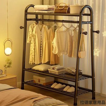 Clothes Drying Rack Floor-Standing Vertical Clothes Rack Bedroom Home Coat Rack Wardrobe Dormitory Balcony Clothes Hanger Rod Clothes