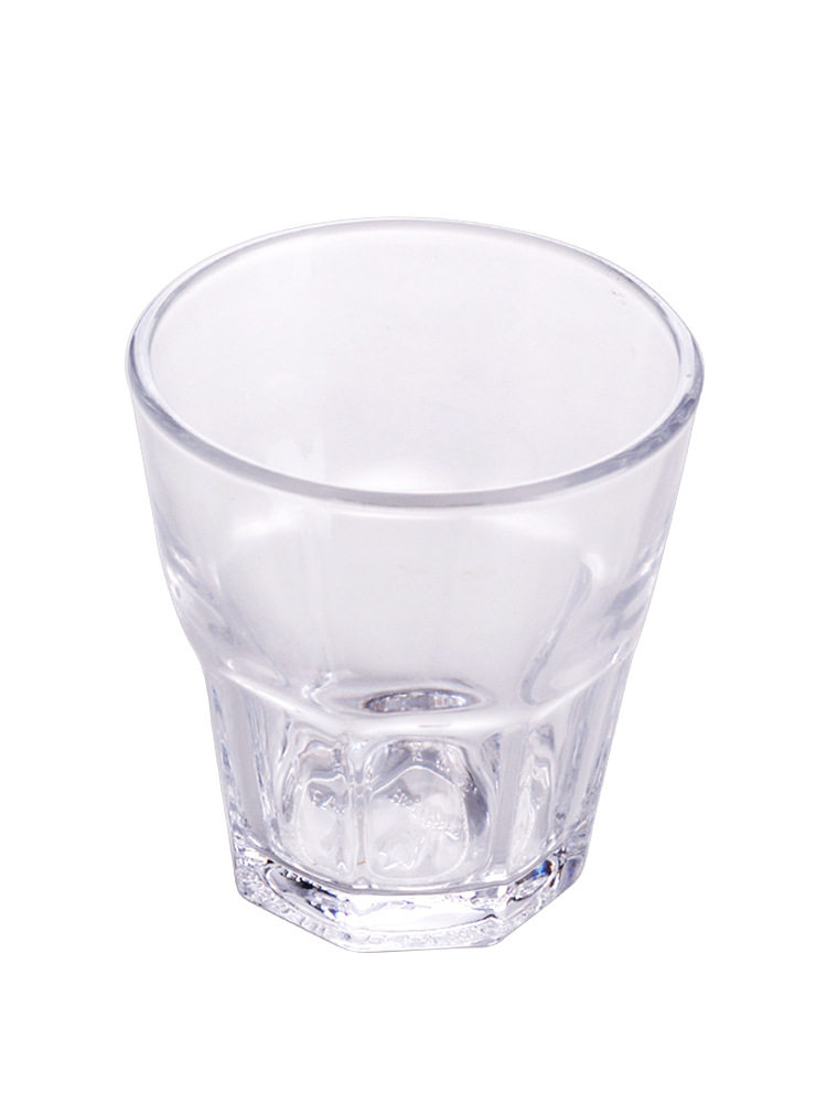 Tempered glass beer glass household creative drinking cup water Cup commercial octagonal cup small size KTV bar dedicated