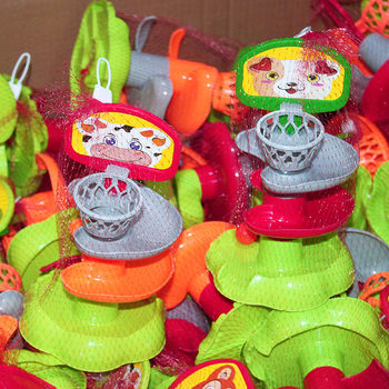 Children's toy three-layer shooting net bag toy competitive pitching basketball turn music ring toy department store wholesale