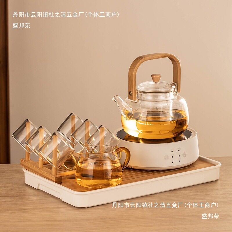 Electric Ceramic Stove Tea Set for Home Tea Brewing, Office Small Tea Kettle, Glass Water Boiling Tea Pot, Steaming and Boiling Wholesale