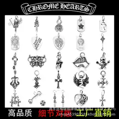 Ch Kelo Xin 925 Cross Pendant with Diamonds and Gold-Plated Whistle Sword, Unisex DIY Vintage Style Necklace