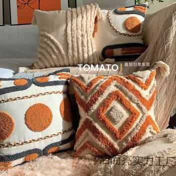Modern Nordic Ins Style Moroccan Tufted Cushion Pillowcase for Living Room, Bedside, or Sofa