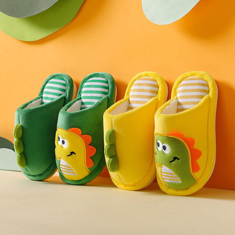 Children's cotton slippers winter boys and girls home indoor children parent-child cartoon non-slip soft bottom baby children