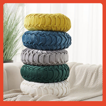 ✅ Light Luxury Ins-Style Round Solid Color Throw Pillow, Tiktok and Xiaohongshu Camping Car Wheel Sofa Cushion, Car Lumbar Pillow