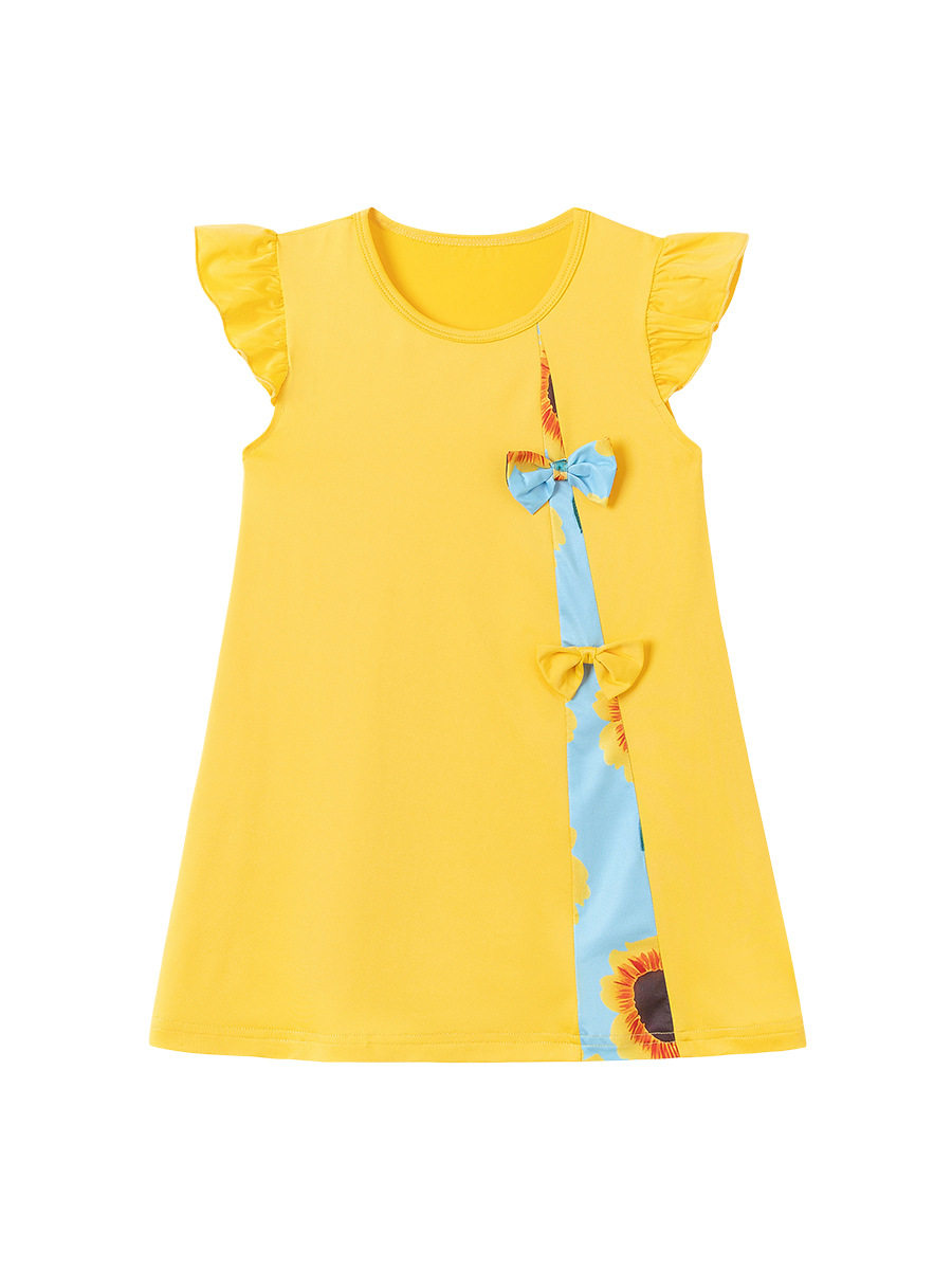 Cute Kids' Summer Short-Sleeve Dress, Girls' Printed Dress