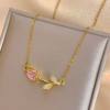 Necklace Women's Summer Tulip Flowers Titanium Steel Hot Selling Accessories Women's All-match High-end Necklace