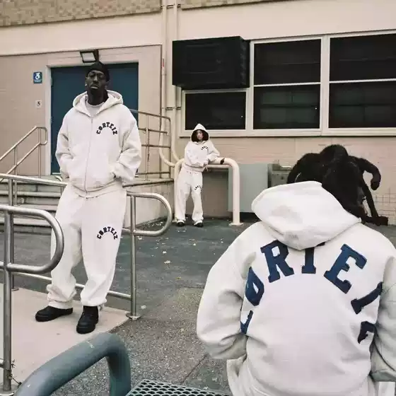 Corteiz Vibe American Street Hip-Hop Embroidered Letter Hooded Sweatshirt Cardigan Sports Suit Jacket