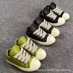 RO Owens Bread Shoes 2024 Chubby Ding Wide Strap Platform Sneakers for Lovers Trendy All-match Casual Sneakers