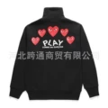 Black stand collar back five hearts