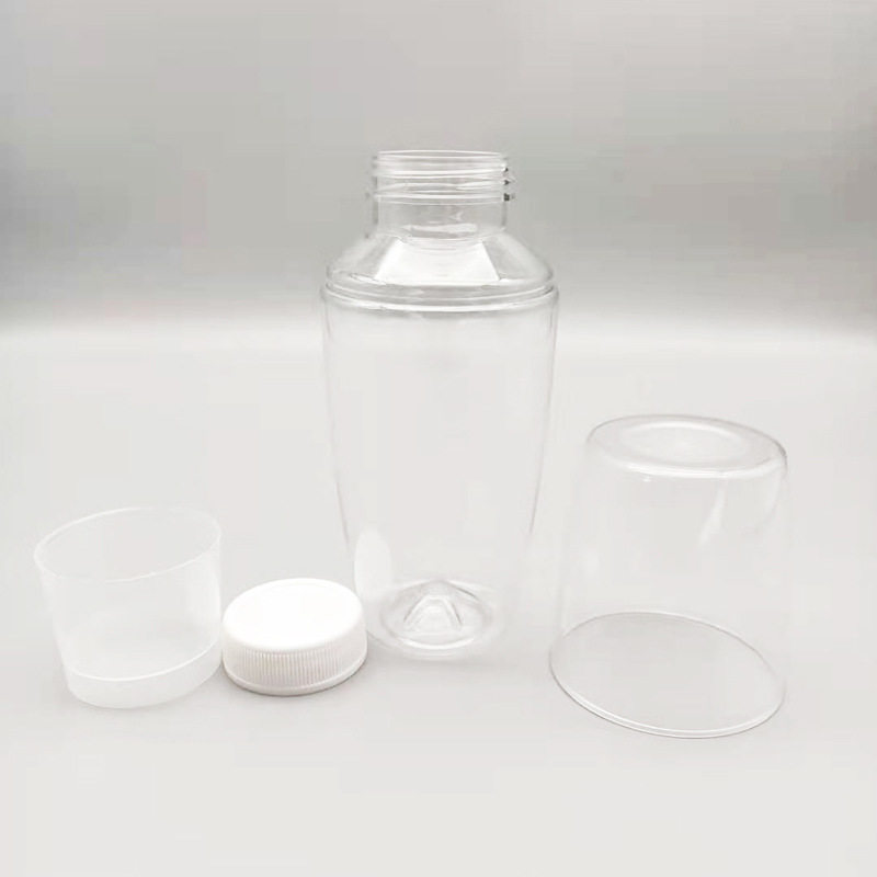 2023 Manufacturer Wholesale Ps Brown Sugar Ginger Tea Bottle Transparent Lid Fruit Juice Shaker Bottle 245ml 340ml Layered Lid for Liquids